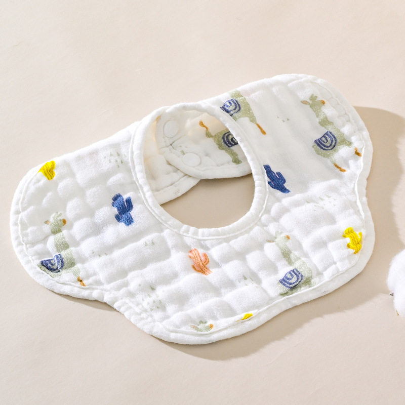 婴儿棉纱布围嘴口水巾男宝宝防水吐奶新生围兜女围脖儿童秋冬天