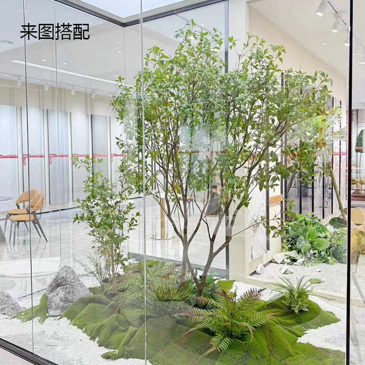 仿真青枫树绿枫树大型室内装饰假树客厅落地造景北欧ins绿植红枫