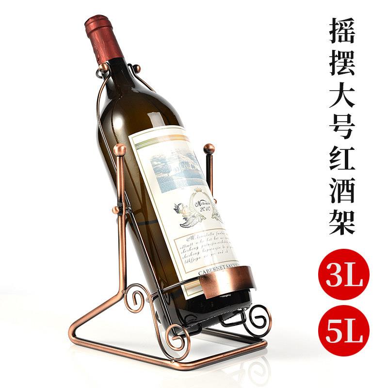 5式L大酒架子创红酒5升酒架架摆件欧葡酒架五升大瓶酒意架红酒柜