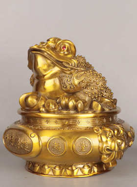 纯铜金蟾 聚宝盆金蟾 家居办公室金属工艺品摆件厂家