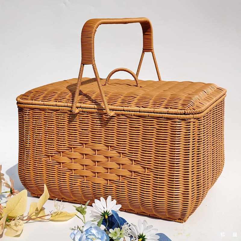 大号拜拜篮婚庆送礼水果箩筐祠堂拜祖公祖宗带盖拜神手提篮子