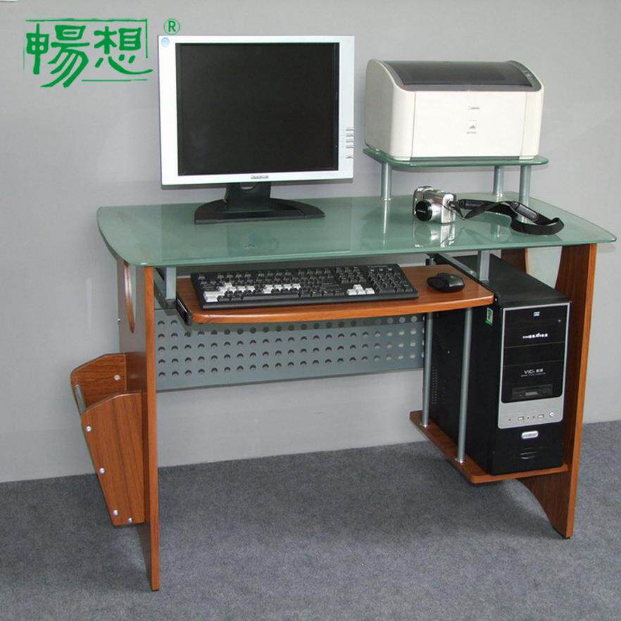 外贸出口畅想钢化玻璃电脑桌台式电脑桌家用书桌写字桌办公桌