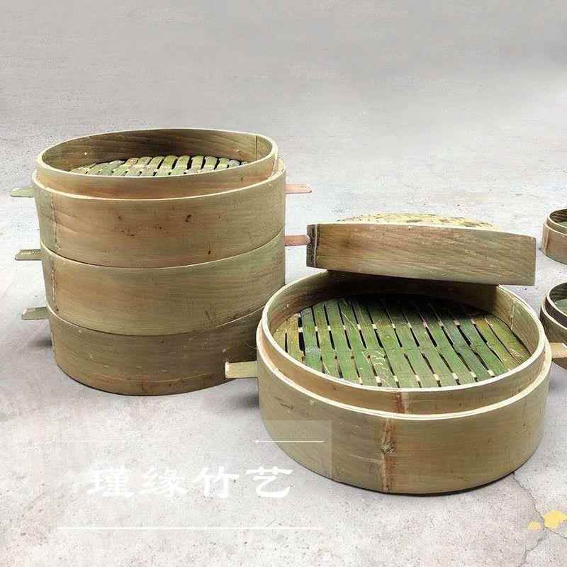 纯深NAR手工全蒸青皮无胶水竹制笼加竹笼屉竹蒸屉编织蒸竹竹子笼