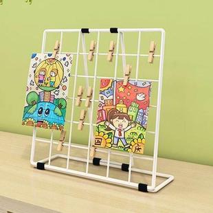 网格展示架幼儿园美饰工片区作品展架示子摆摊桌面照挂架网片品台