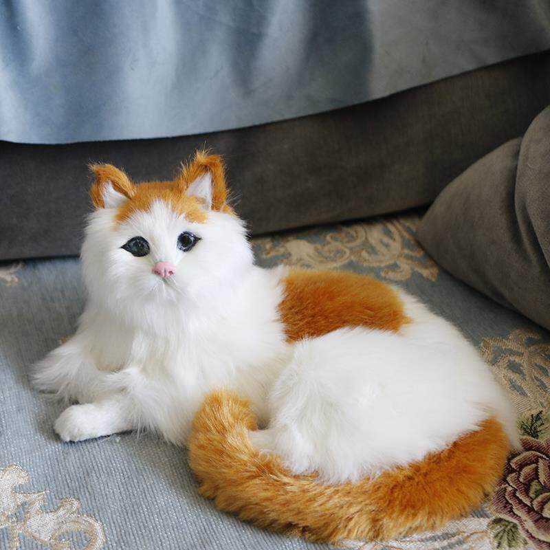 仿真猫咪会叫动物模型玩偶家居装饰品毛绒玩具工艺礼品摆饰公仔生