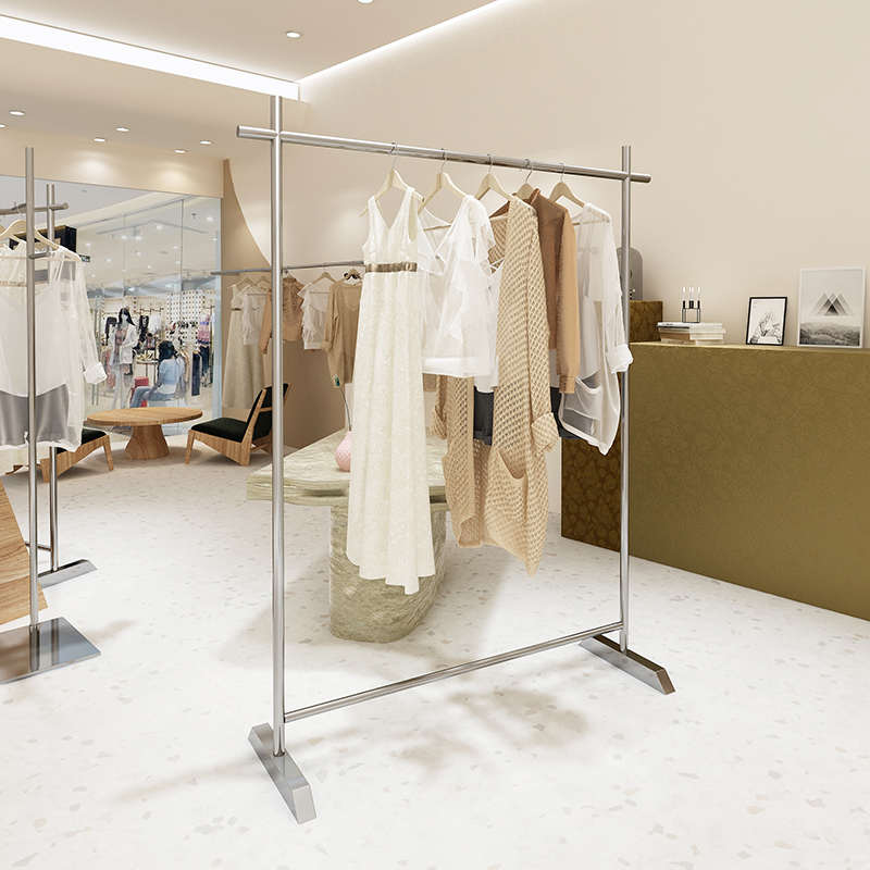 服装店展示架不锈钢简约落地式挂衣架男女童装店货架陈列道具衣架
