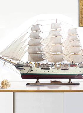 船模型摆件一帆风顺帆船摆件精品索兰德号1m木质帆船模型摆件一帆