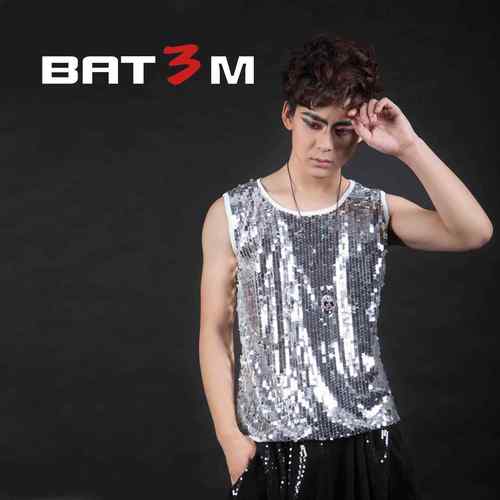 正品夏季亮背心男夜男店男D片J特舞台DS模男T台演出服装修身舞台