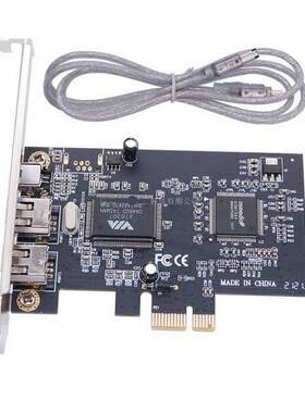 PCIE x1转1394扩充卡 PCI-E转1394卡4口DV高清影片采集卡 火线卡