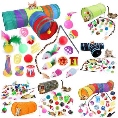 Pets Toys Mouse Shape Balls Foldable Cat Kitten Play Tunnel