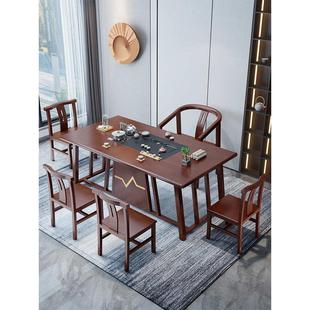 新中式 1.5米功夫泡茶台小茶几 实木茶桌椅组合客厅阳台办公室1.2