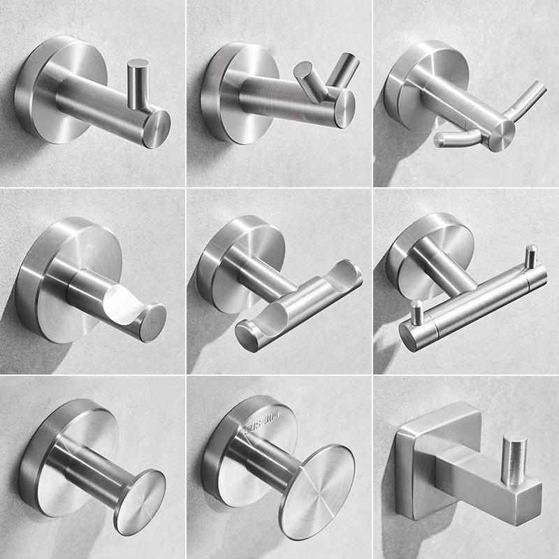 304不锈钢拉丝挂钩酒店工程衣帽钩浴室壁挂门后卫生间单个挂衣钩,家庭/个人清洁工具,粘钩,淘宝优惠券,粉丝福利购,淘宝优惠卷