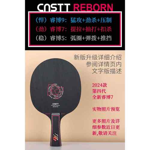 高档CnsTT凯斯级汀乒业乓球拍正品睿博7底板拍胶皮专兵乓球拍高乒