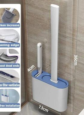 Wall Mounted TPR Toilet Brush With Non Perforated Long Handl
