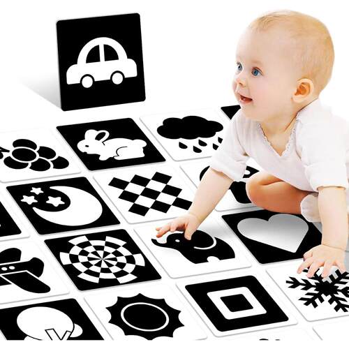Baby Visual Stimulation Cards Montessori High Contrast Flash