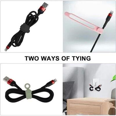 Silicone Cable Ties,Cord Organizer,Cable Straps,Reusable Cor
