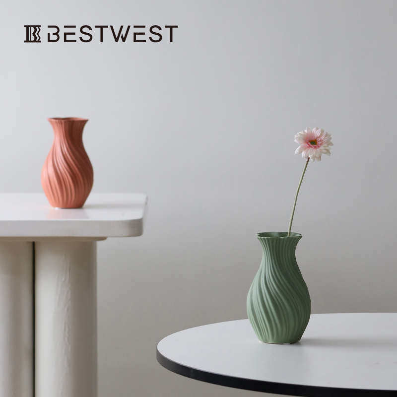 博西家居 简约北欧莫兰迪陶瓷花瓶摆件 ins风花插玄关装饰品花器,家居饰品,花瓶,淘宝优惠券,粉丝福利购,淘宝优惠卷
