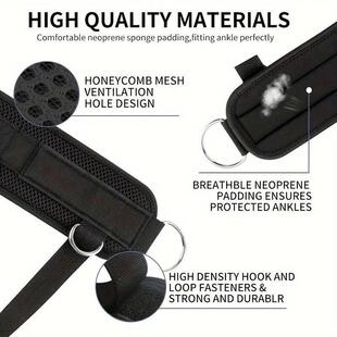 Fitness Ring Gym Leg Cuffs Adjustable Straps Ankle Support