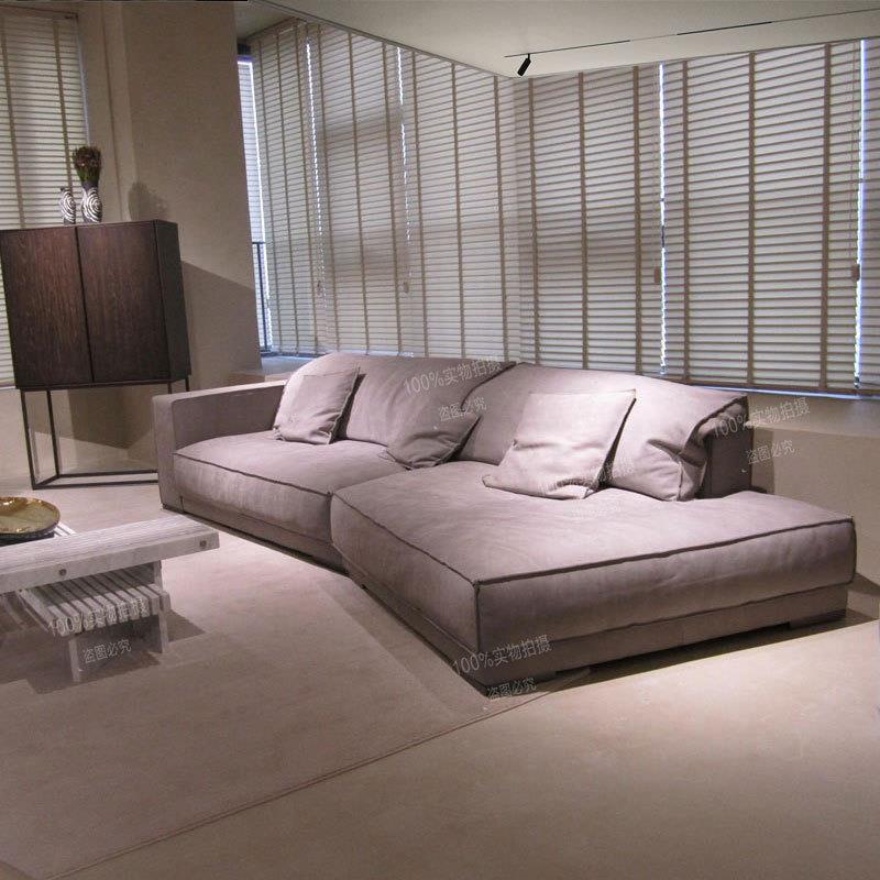 意式极简布艺沙发小户型现代简约北欧客厅科技布三四人位弧形沙发