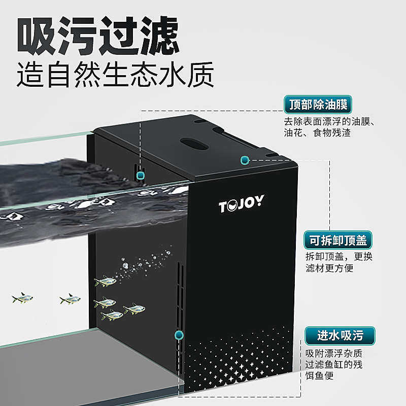 2025新款桌面溪流缸超白玻璃南美造景小型客厅鱼缸侧滤自循环全套