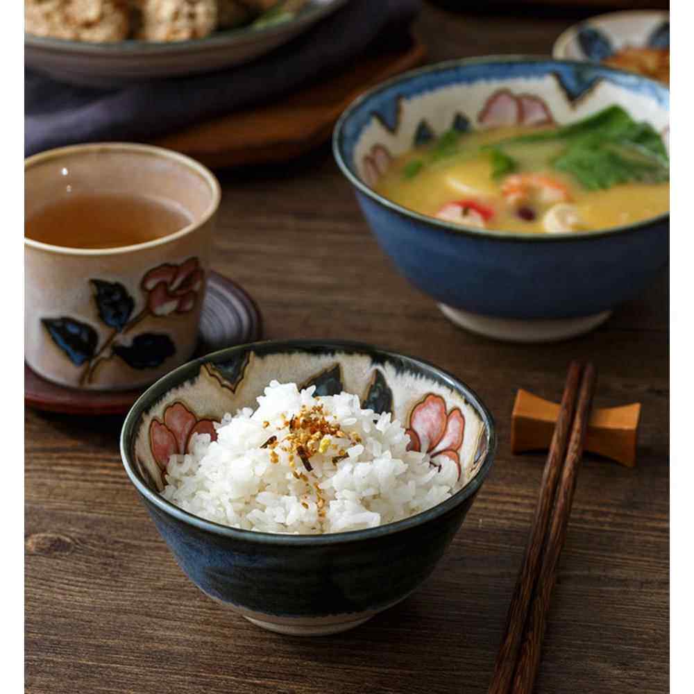 日本制 釉下彩美浓烧盘子盘子单个 茶杯 饭碗单个家用 大盘子
