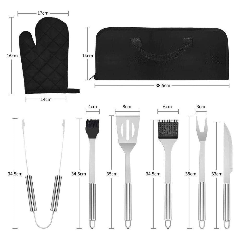 烤具组合套装 BBQ7件套 便携手提袋不锈钢烧烤工具