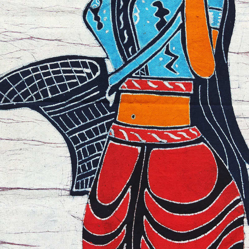 工艺品帘布蜡染卧室苗族画墙面床头挂画复古背景装饰画壁画挂民族图片