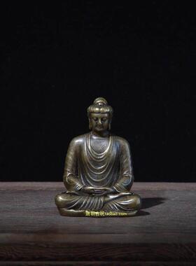 纯铜口袋佛佛祖佛陀造像小铜像随身佛实心纯铜像重82克传世老包浆