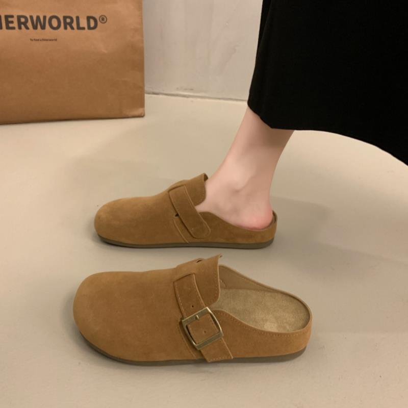 秋冬季大码41到43勃肯鞋包头拖鞋女外穿2025新款懒人一脚蹬1202n