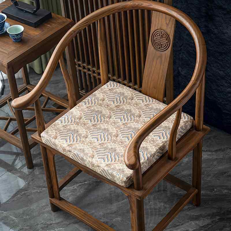 2025年新快皮革中式椅子坐垫加厚茶桌椅垫新中式海绵实木坐垫防滑