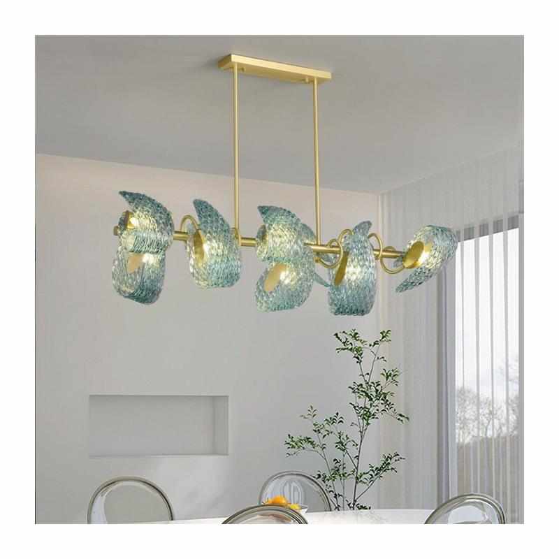 轻奢客厅吊灯孔雀蓝设计师创意艺术主灯2025新款餐厅卧室纯铜灯具