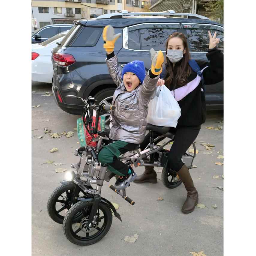 简倒三轮老年人代步秒一折叠女Jx001士不接行送孩子亲子倒翁电动