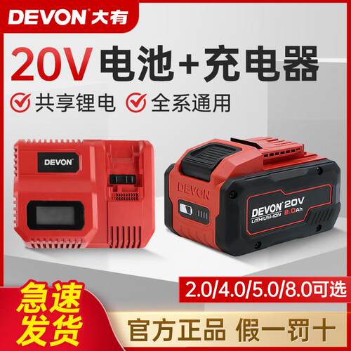 大有原装4.0/5.0电池20V快充充电器5401电锤钻2903角磨机扳手锂电