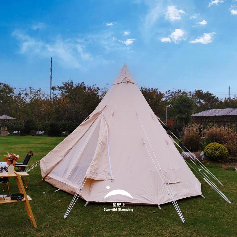 印第安帐篷天幕XYS新品尖顶锥形营致金塔加厚字野棉布防雨精牛津