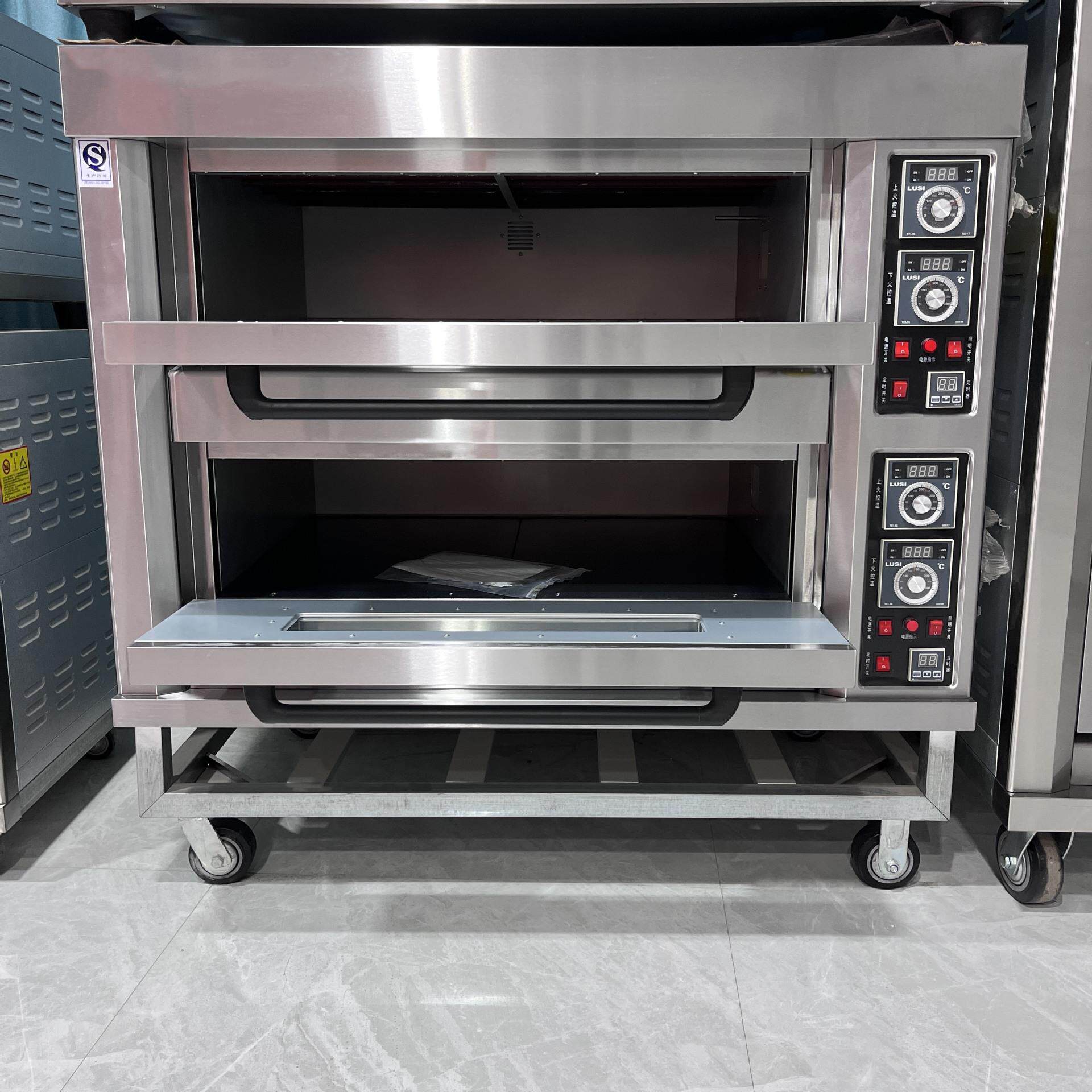 2层4盘旋钮控温烘焙烤箱 二层四盘双温双控披萨炉 蛋挞烤箱