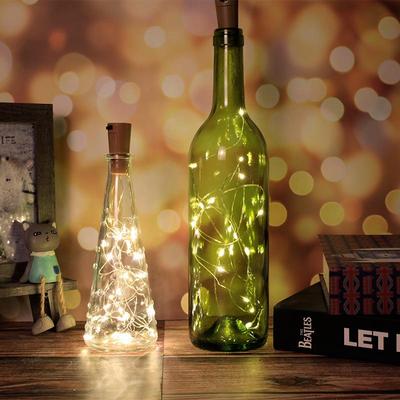led酒瓶塞灯串 铜线灯串跨境圣诞节日房间布置装饰小彩灯