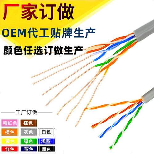 cat5e超五类网络线0.52纯铜包银/高导铝双绞线宽带监控网线
