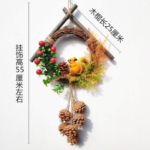 干树枝环创装饰品墙上diy创意壁挂墙面装饰挂件卧室墙壁挂饰王金