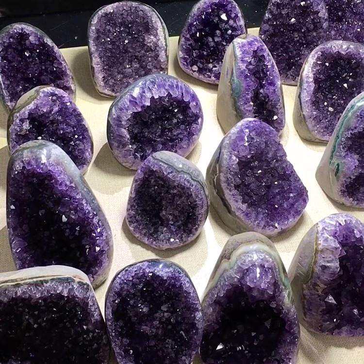 天然彩色晶簇紫水晶簇紫晶镇紫水晶石矿标家居消磁风水装饰摆件