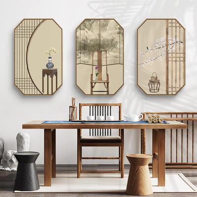 静日习艺新中式禅意装饰画客厅挂画书房日式和风古风餐厅茶室壁画