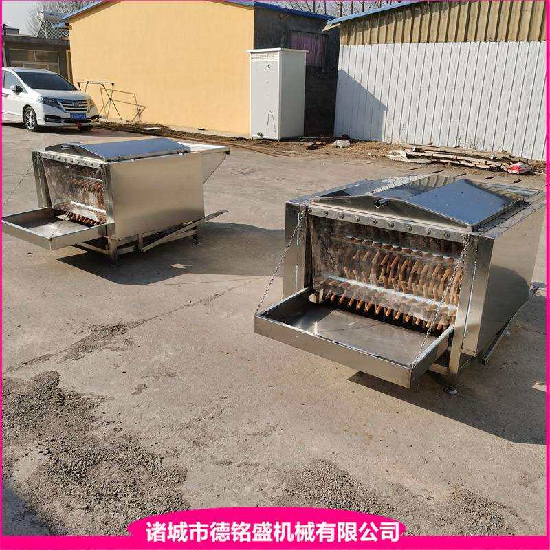 拔鸡毛机器 连续式七轴家禽去羽毛设备 小型家禽打毛机