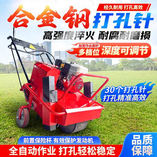 草坪打孔机园林绿化草皮透气打眼机梳草机草地土壤疏松通气养护根