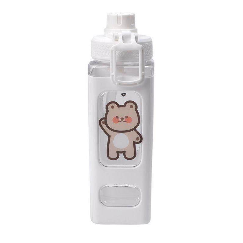 Kawaii Bear Water Bottle For Girls Cute Plastic School Gym - 实物图