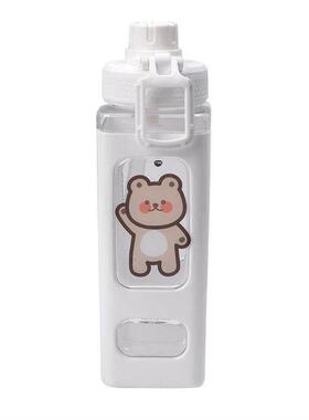 Kawaii Bear Water Bottle For Girls Cute Plastic School Gym