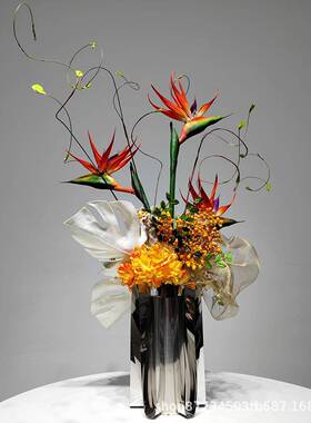 样板房仿真艺花件假花装饰厅摆1186设售楼处花摆客轻奢客厅餐桌面