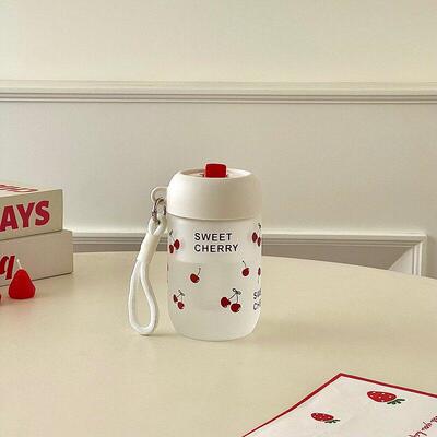 夏天女生高颜值玻璃杯办公室可携式小巧带茶仓吸管杯2025新款水杯