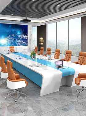 烤漆会议DK722001合桌椅组约现代长桌简设计科技感大型升降能器屏