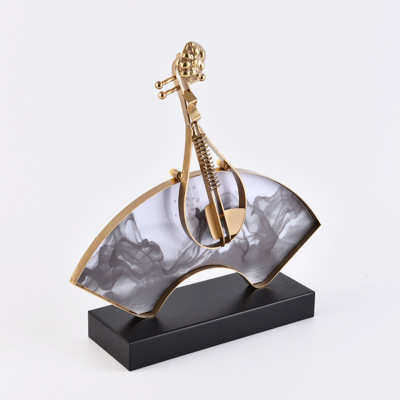 摆件门厅二胡售楼处客厅装饰品摆设创意中式新样板房琵琶扇子玄关