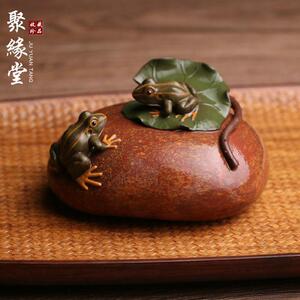精品紫砂茶宠摆件青蛙可养名家陈真全手工茶玩创意功夫茶具