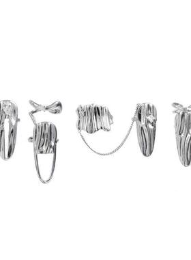 戒指穿戴甲流动液手工暗黑风金属指甲戒指可拆甲穿戴甲戒指指尖穿